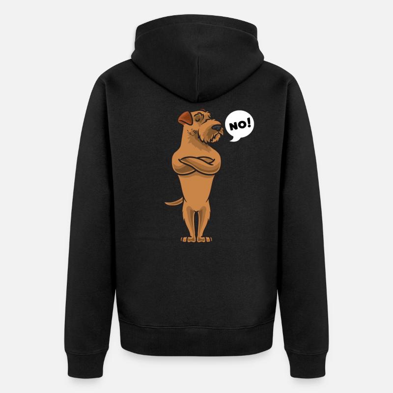 Sturer Irish Terrier - Unisex Premium Bio Zip Hoodie - Schwarz