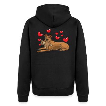Sturer Irish Terrier - Unisex Premium Organic Zip Hoodie - black - Back - Nico (187cm)