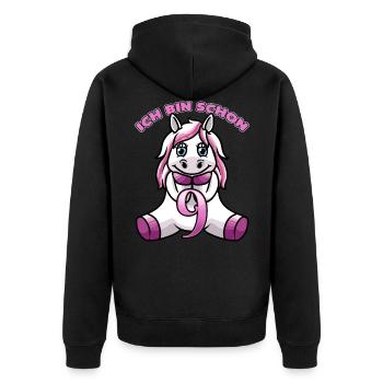 9. Geburtstag mit Einhorn - Unisex Premium Bio Zip Hoodie - Schwarz - Hinten - Nico (187cm)