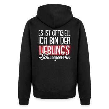 Der Lieblings Schwiegersohn - Unisex Premium Bio Zip Hoodie - Schwarz - Hinten - Nico (187cm)