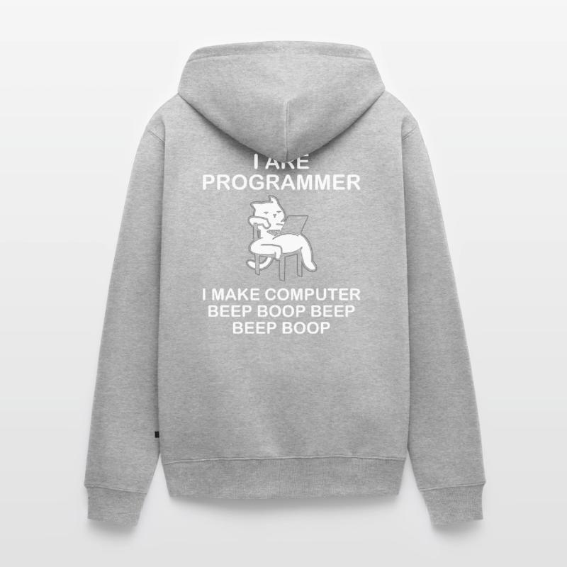 i are Programmer i make computer beep boop Unisex Premium Organic Zip Hoodie