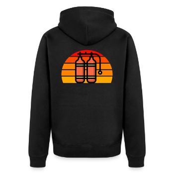 Oxygen bottle diver - Unisex Premium Organic Zip Hoodie - black - Back - Nico (187cm)