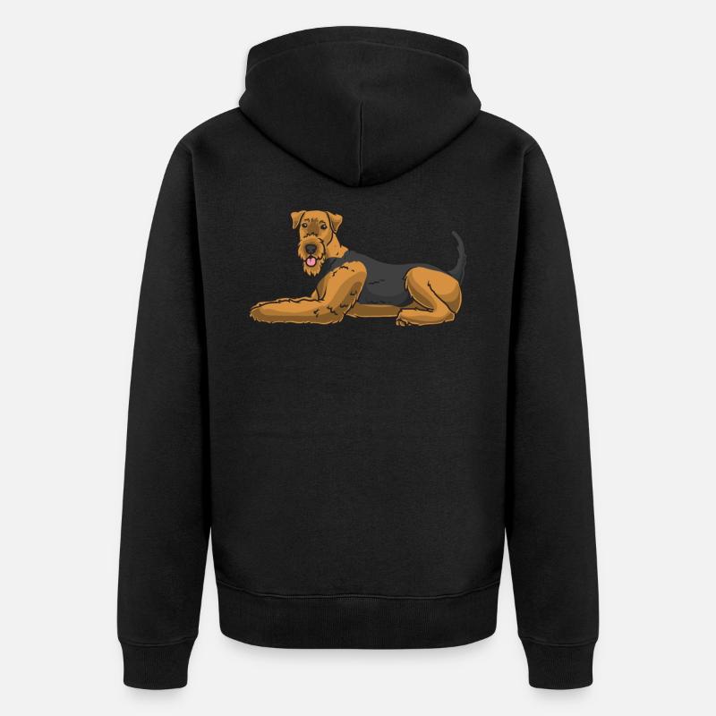 Airedale Terrier Chien - Veste à capuche bio Premium Unisexe - noir