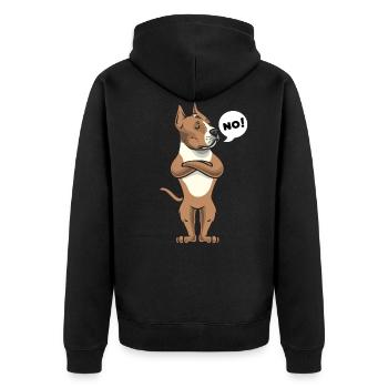 Chien têtu de l'American Staffordshire Terrier - Veste à capuche bio Premium Unisexe - noir - Dos - Nico (187cm)