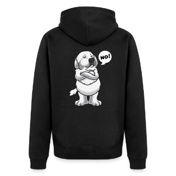 Chien de Montagne des Pyrénées Chien Pyrénéen - Veste à capuche bio Premium Unisexe - noir - Dos - Nico (187cm)