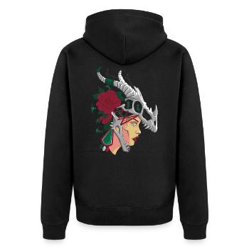 Aztec Woman Strong Mexican Girl Mexico - Unisex Premium Organic Zip Hoodie - black - Back - Nico (187cm)