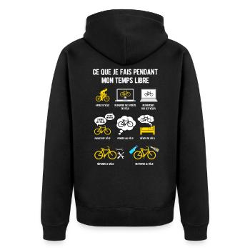 LE VELO PENDANT MON TEMPS LIBRE - Veste à capuche bio Premium Unisexe - noir - Dos - Nico (187cm)
