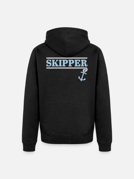 skipper - Unisex Premium Organic Zip Hoodie - black
