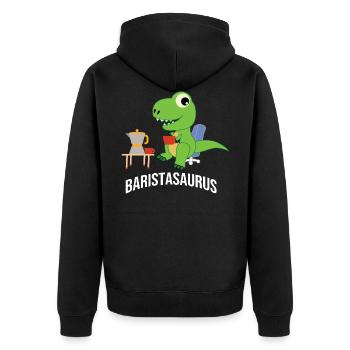 Barista Saying Coffee Coffeeshop Papa - Unisex Premium Organic Zip Hoodie - black - Back - Nico (187cm)