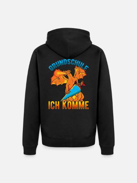 Schulkind Einschulung Drache - Unisex Premium Bio Zip Hoodie - Schwarz
