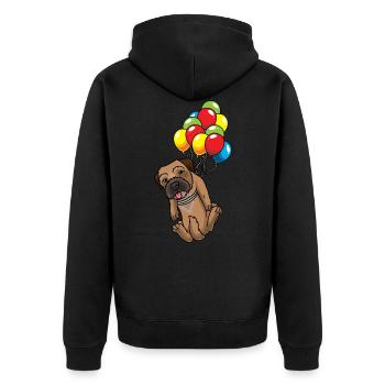 Border Terrier avec des ballons - Veste à capuche bio Premium Unisexe - noir - Dos - Nico (187cm)