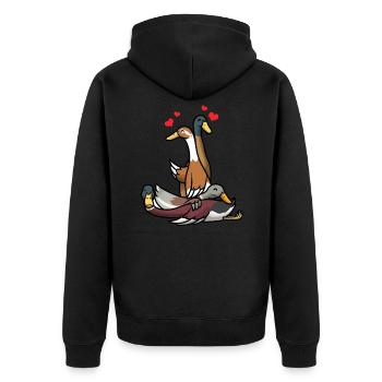 Running funny Running - Unisex Premium Organic Zip Hoodie - black - Back - Nico (187cm)