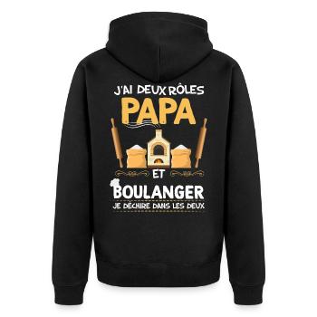 boulanger et père cadeau papa - Veste à capuche bio Premium Unisexe - noir - Dos - Nico (187cm)