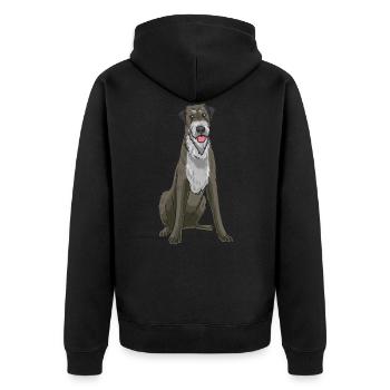 Chien-loup irlandais - Veste à capuche bio Premium Unisexe - noir - Dos - Nico (187cm)