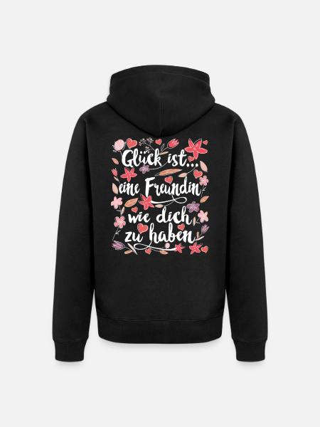 Freundin beste Freundinnen Geschenk - Unisex Premium Bio Zip Hoodie - Schwarz