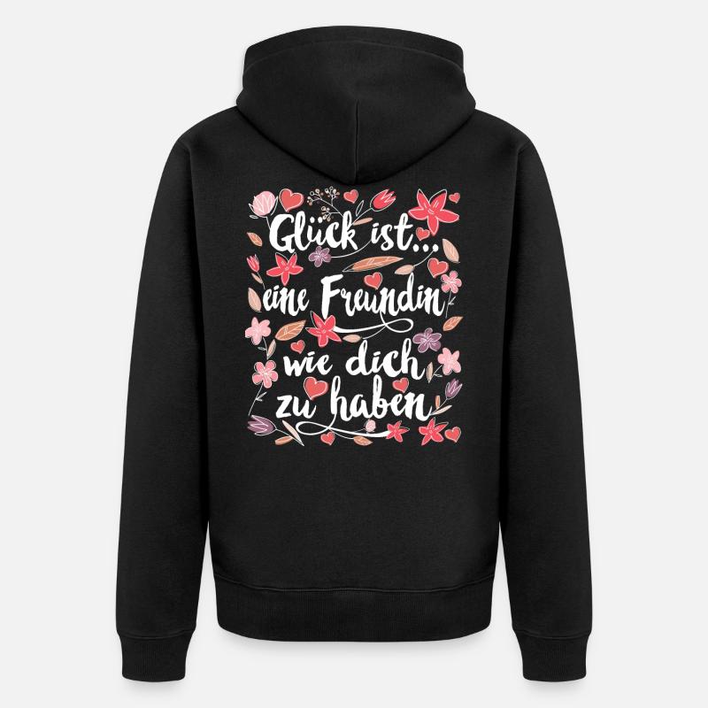 Freundin beste Freundinnen Geschenk - Unisex Premium Bio Zip Hoodie - Schwarz