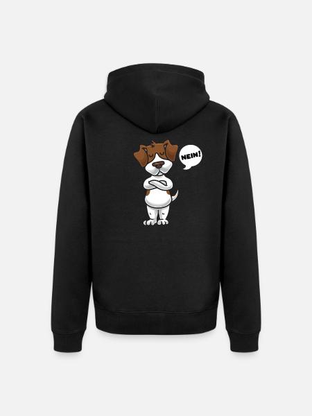 sturer Jack Rusell Terrier - Unisex Premium Bio Zip Hoodie - Schwarz