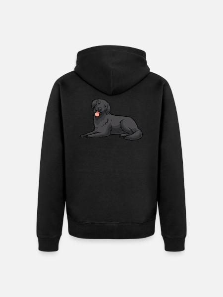 Flat Coated Retriever Dog - Unisex Premium Organic Zip Hoodie - black