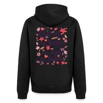 Tochter Geschenk für Töchter Geschenke - Unisex Premium Bio Zip Hoodie - Schwarz - Hinten - Nico (187cm)