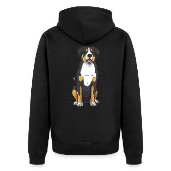 Entlebucher Sennenhund Hund - Veste à capuche bio Premium Unisexe - noir - Dos - Nico (187cm)