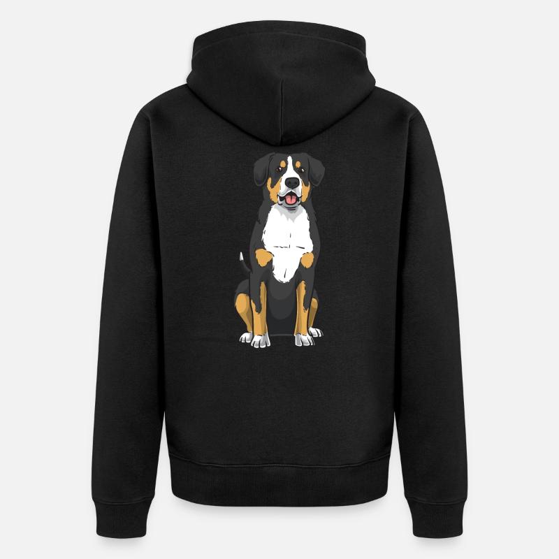 Entlebucher Sennenhund Hund - Veste à capuche bio Premium Unisexe - noir
