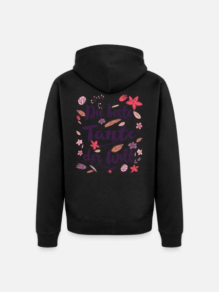 Beste Tante - Unisex Premium Bio Zip Hoodie - Schwarz