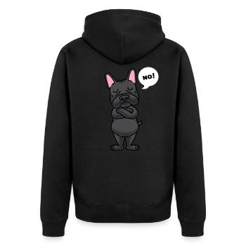 Stupide bouledogue française drôle de chien - Veste à capuche bio Premium Unisexe - noir - Dos - Nico (187cm)