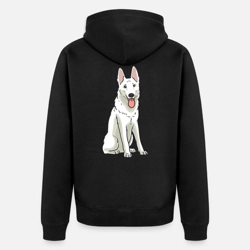 Berger suisse blanc - Veste à capuche bio Premium Unisexe - noir