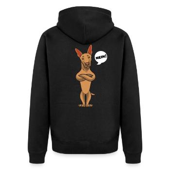 Sturer Podenco Ibicenco Hund lustig Hundefan - Unisex Premium Bio Zip Hoodie - Schwarz - Hinten - Nico (187cm)