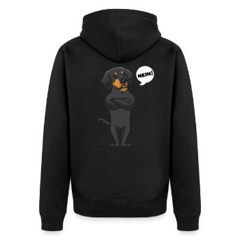 Sturer Slovenský kopov Hund - Unisex Premium Bio Zip Hoodie - Schwarz - Hinten - Nico (187cm)