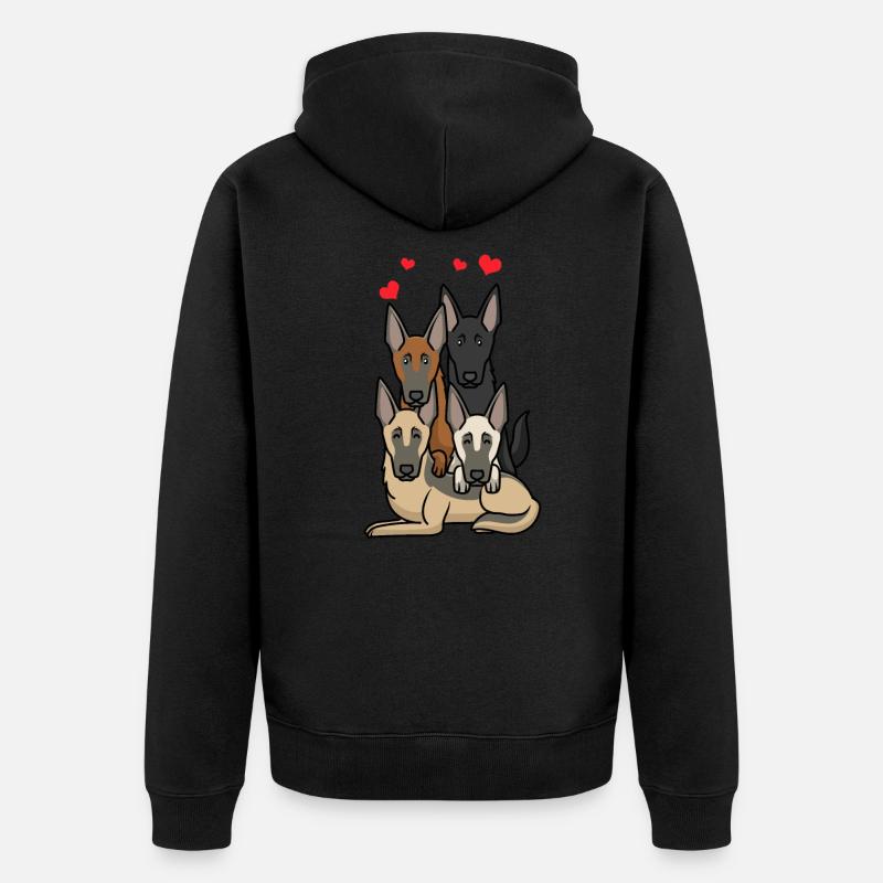 Malinois chiens - Veste à capuche bio Premium Unisexe - noir
