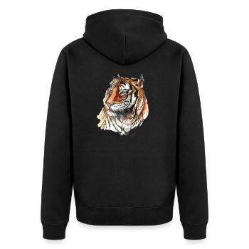 Tête de tigre Gros Tigre - Veste à capuche bio Premium Unisexe - noir - Dos - Nico (187cm)