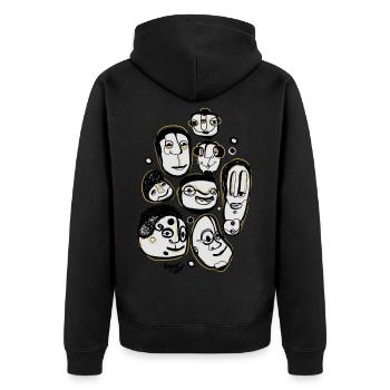 Do you like coffee?! - Unisex Premium Bio Zip Hoodie - Schwarz - Hinten - Nico (187cm)
