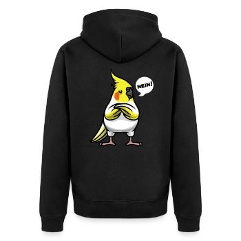 Nymphensittich Kakadusittich Ornithologie - Unisex Premium Bio Zip Hoodie - Schwarz - Hinten - Nico (187cm)
