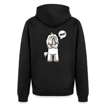 Sturer Coton de Tuléar Chiens - Veste à capuche bio Premium Unisexe - noir - Dos - Nico (187cm)