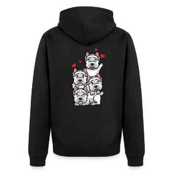 White West Highland Terrier Dog - Unisex Premium Organic Zip Hoodie - black - Back - Nico (187cm)