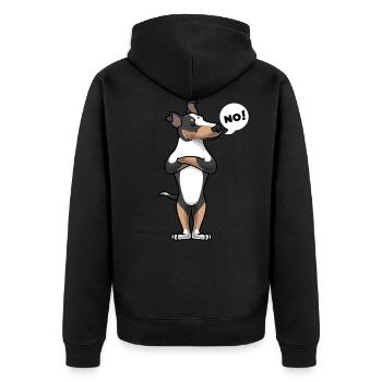 Étui à cheveux courts Collie Chien - Veste à capuche bio Premium Unisexe - noir - Dos - Nico (187cm)