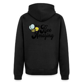 Bee Amazing Bee Animals Beekeeper Beekeeping Gift - Unisex Premium Organic Zip Hoodie - black - Back - Nico (187cm)