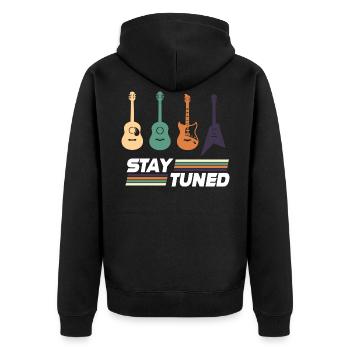 Gitarre Musik Gitarrist Papa Guitar Opa - Unisex Premium Bio Zip Hoodie - Schwarz - Hinten - Nico (187cm)
