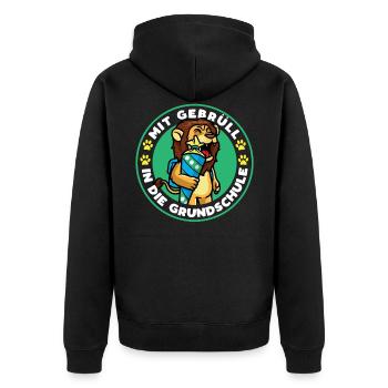 Schoolchild Enrollment Lion - Unisex Premium Organic Zip Hoodie - black - Back - Nico (187cm)