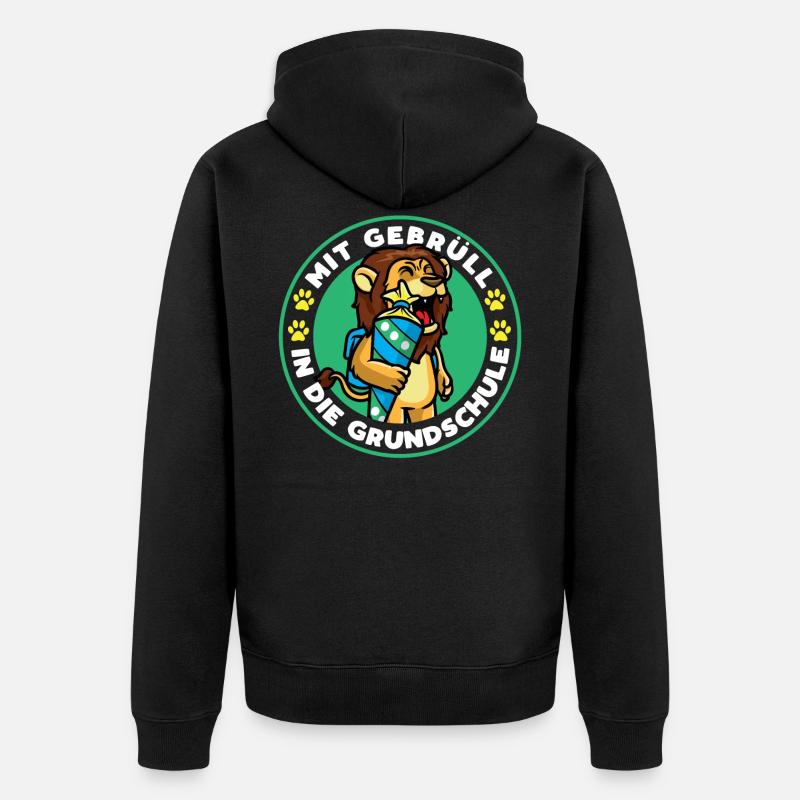Scolarisation lion lion - Veste à capuche bio Premium Unisexe - noir