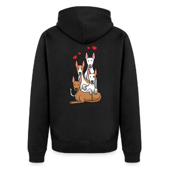 Podenco chiens - Veste à capuche bio Premium Unisexe - noir - Dos - Nico (187cm)