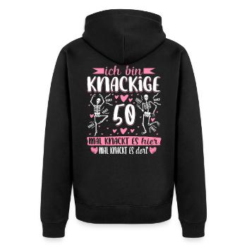 50 Geburtstag Mann - Unisex Premium Bio Zip Hoodie - Schwarz - Hinten - Nico (187cm)
