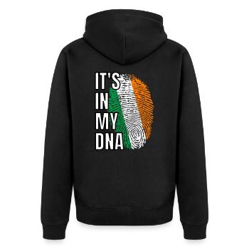Proud of Your Irish Ancestry Its In My DNA Ireland - Unisex Premium Organic Zip Hoodie - black - Back - Nico (187cm)