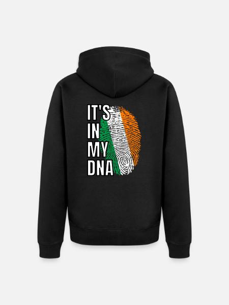 Proud of Your Irish Ancestry Its In My DNA Ireland - Unisex Premium Organic Zip Hoodie - black