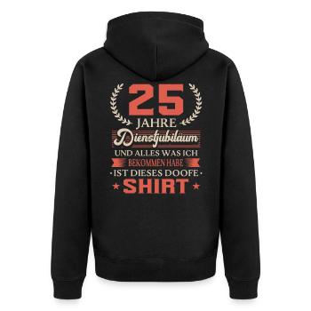 25 Jähriges Dienstjubiläum Firmenjubiläum - Unisex Premium Bio Zip Hoodie - Schwarz - Hinten - Nico (187cm)