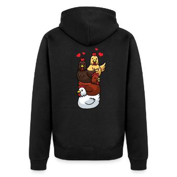 Poulets de poulailler cadeau drôle poulet - Veste à capuche bio Premium Unisexe - noir - Dos - Nico (187cm)
