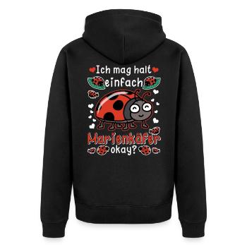 Marienkäfer Marienkäferflügel Maikäfer - Unisex Premium Bio Zip Hoodie - Schwarz - Hinten - Nico (187cm)