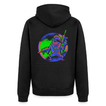 Laser Tag Squad Laser Tag Sloth - Unisex Premium Organic Zip Hoodie - black - Back - Nico (187cm)