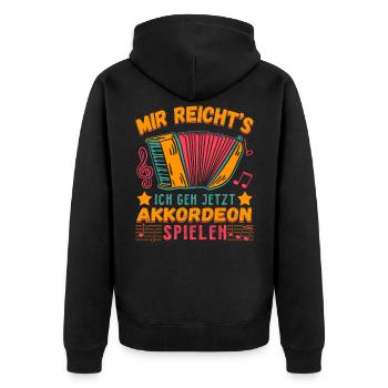 Ein Akkordeon mit Spruch - Unisex Premium Bio Zip Hoodie - Schwarz - Hinten - Nico (187cm)